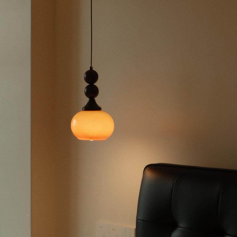 中奶油风床头小吊古灯复古法式卧室实23降可升单头木主卧吧台吊线,家装灯饰光源,智能吊灯,淘宝优惠券,粉丝福利购,淘宝优惠卷