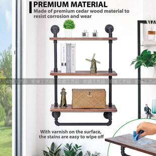 壁61x25x2c铁挂艺层墙上置物架书架三层板挂架实木隔板一墙面字隔