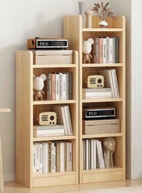 实书架置物架落家用收儿童阅读架多层客厅木简易书QVG柜办公室纳