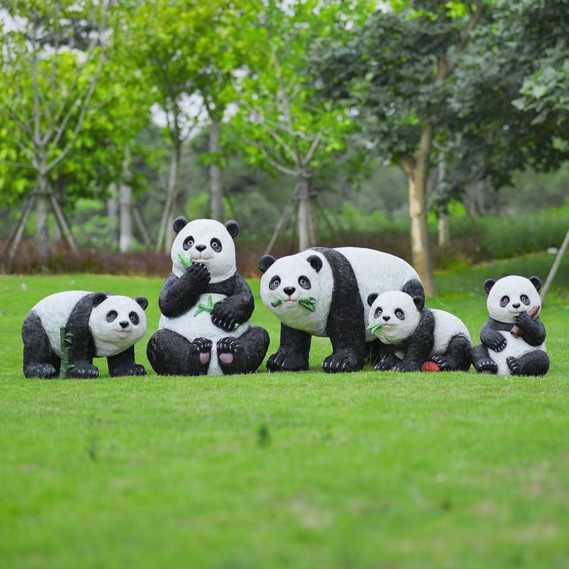 花园林室外庭院子玻钢仿美真熊璃大猫摆件别663墅小区草坪装饰陈