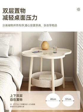 奶架油风床头202几4新款小型置物现代MTS简约创意简易床柜头小边