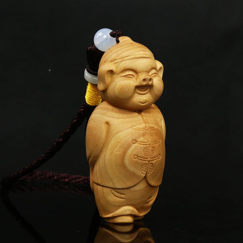 黄杨木雕手20516把件地主家装摆件艺实把文玩件手工雕木刻工品福