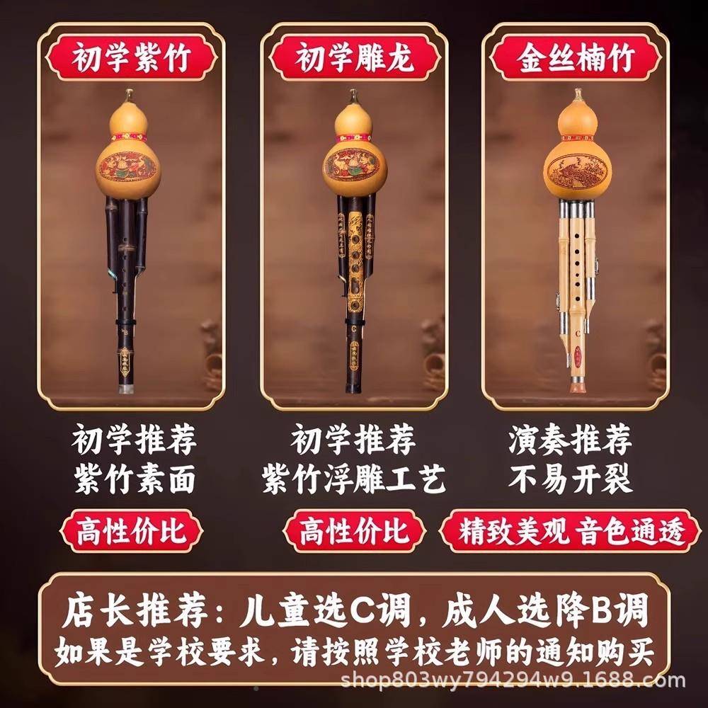 南天然降c调见详情葫芦丝小学调生专用葫芦丝云b紫竹乐基器零础金