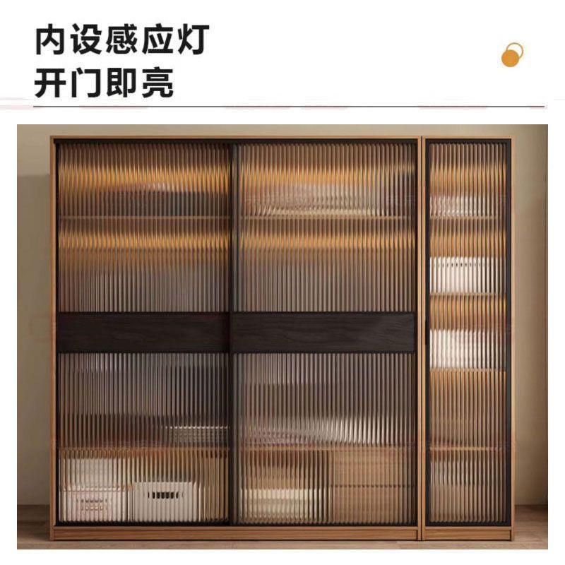 磊推拉门衣柜简约现代小室户型家志卧储物柜收纳衣柜玻用璃门543
