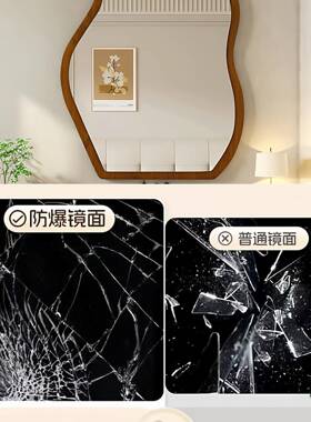 中古风妆镜妆妆台镜子卧室家用云化朵装饰镜可壁挂台式URR桌面美