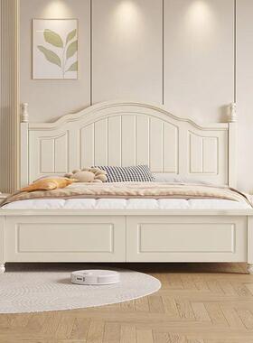 美式白色实木园床双GTC人1.82米现代简约油1.5m奶风1.2米田x儿童