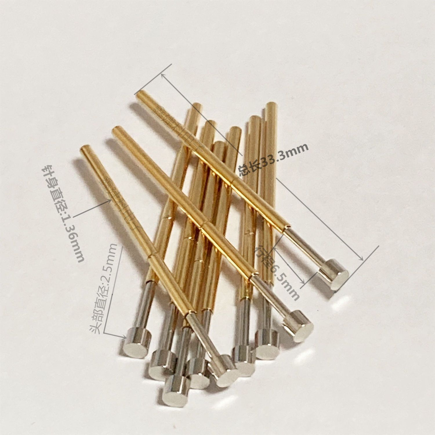 华荣探针测试针PCB弹簧伸缩顶针弹簧针平头针P100-G5测试顶针