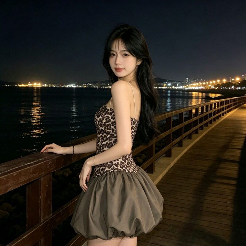 2026夏季辣妹豹纹吊带连衣裙连衣裙