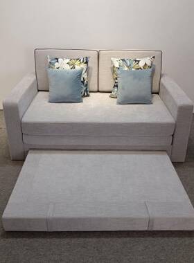 小户型公酒店房小沙发可叠折书伸缩USD两用沙寓发床