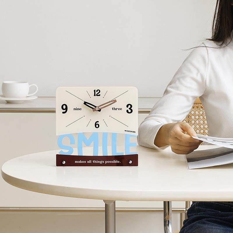 钟WOZOOTYOS875M屋准居创意时摆件客厅入装户玄家关摆放式桌面座