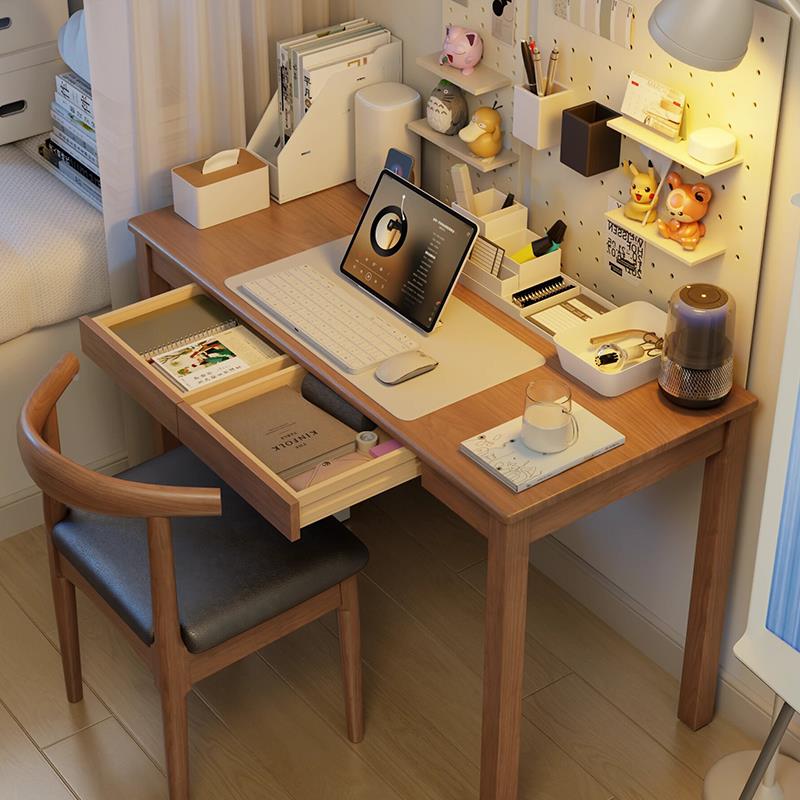 J实木书桌家EFD用办公电脑桌子长方形卧简室学生学约习桌小户型&