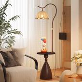 中风落地灯客厅沙发旁围感茶几法式 3复体古古氛卧室床头一灯 美式