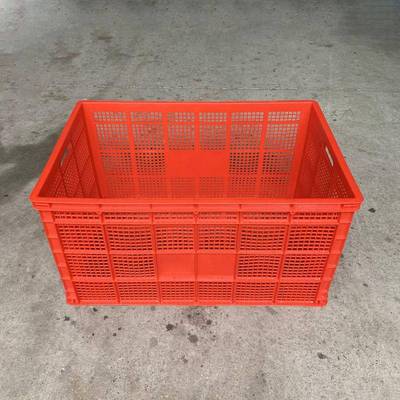 红色大号带加厚塑料周筐可一SQC米筐长方形轮蔬菜运转输筐配送塑