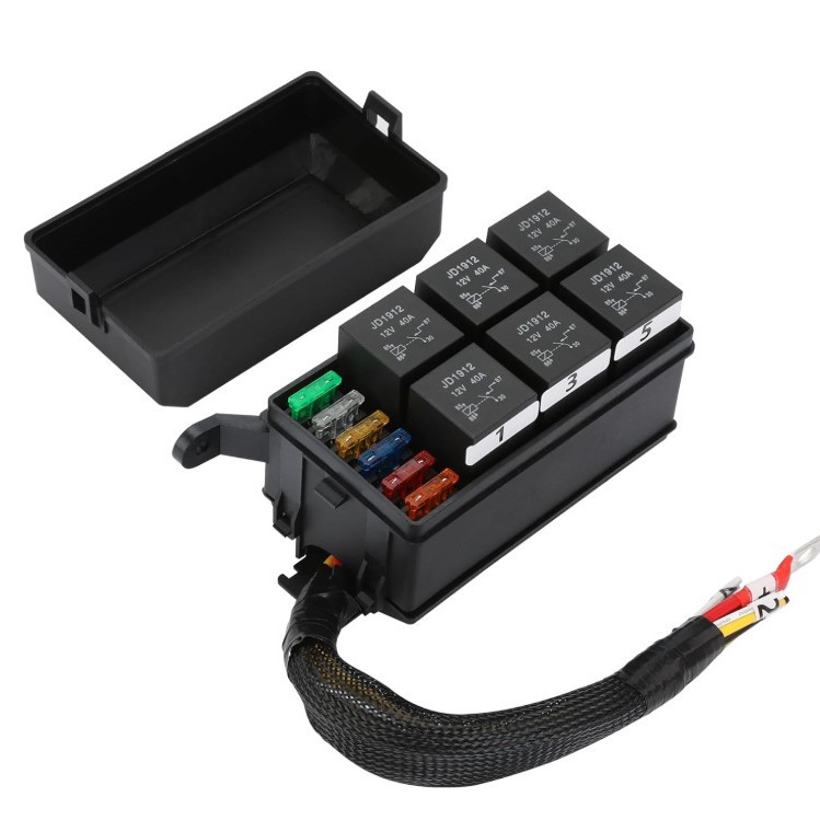 12V/24V保险丝继电器盒6路预接