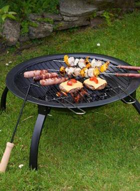 庭院烧烤架盆便炉携可折叠火取暖火烤户外木炭烤肉碳烤KL001家用