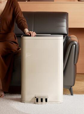 垃圾桶家用脚踏静缓降音收纳桶方Y-045形铁艺生双桶加卫桶厕所厚