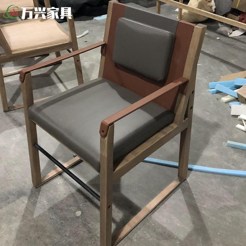 典中式古实木餐椅靠背酒店餐厅圆桌商客用家080用书餐房厅椅可定