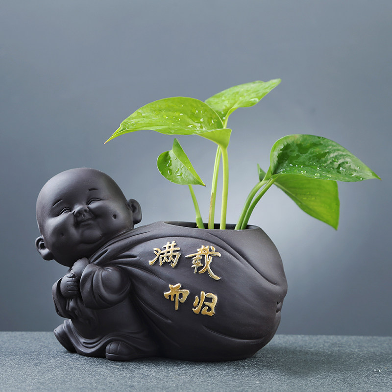 紫砂茶宠可养水培茶台摆件