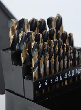 29pcs高HFL速钢直柄麻钻头套电钻头装塑料木材花钻金属不锈钢板钻