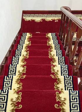 绿色楼梯垫实木楼滑梯垫防垫家用地毯踏步免胶F96M7759自粘台阶地