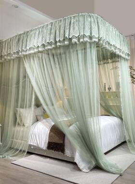 mCB#新款带防尘顶U型轨道落地三开门.81mKK231道.52m床家用轨蚊帐