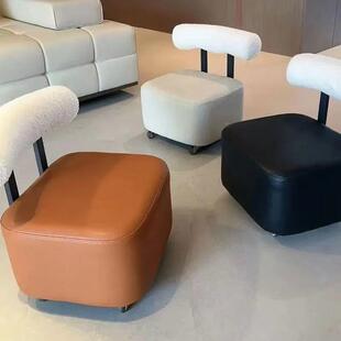 感奢万向轮小凳子靠背家用滑轮移动小椅子客厅沙无品牌/轻高级带