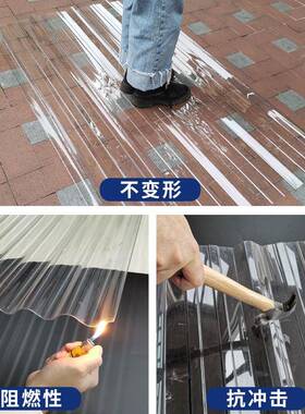 1050型PC棚透明瓦瓦树脂瓦塑UMV料阳板屋顶琉光璃亮瓦雨隔热采光
