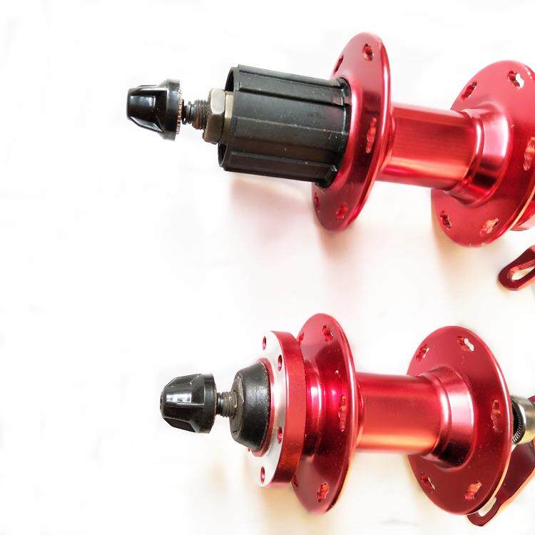 山地自行车碟刹卡式轴花承24孔鼓铝合金前后24孔红色轴皮行配骑件