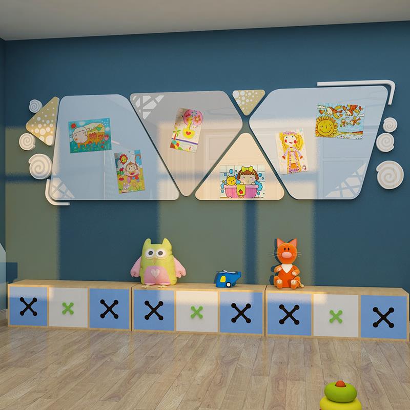 幼儿园楼梯墙成面装文饰环创HYuukqqt境主题布置材料托管化传品宣