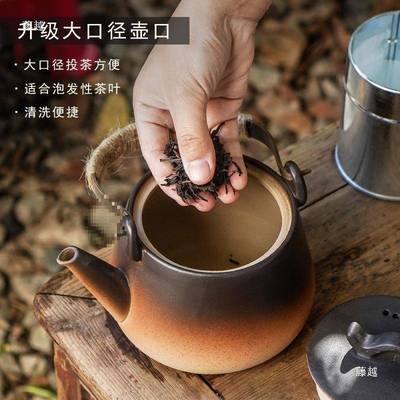 家用大量泡茶陶瓷壶陶炉电火烧水壶tj#%fghj陶壶提梁壶煮茶容器大