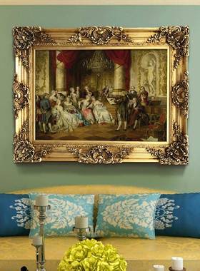 复欧古物法式式高端饰装画壁挂墙艺58257术软装雕花画框欧洲宫廷