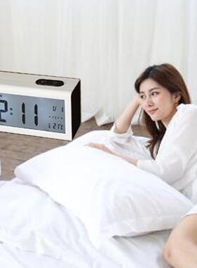 爆款万年音闹钟历学XNW生床头夜光子钟电时尚静贪睡钟