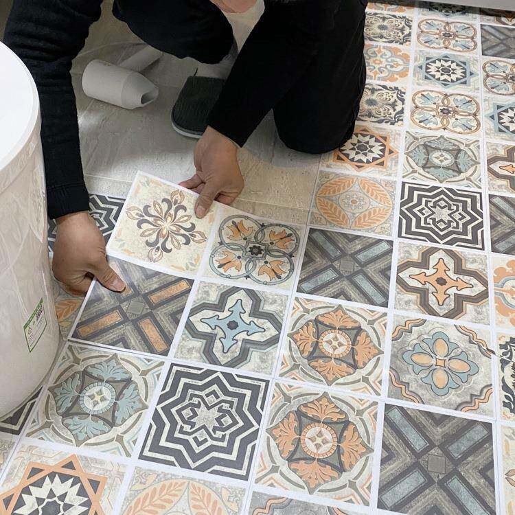 生间地板贴浴室F97HJ6M5防水地贴厨房厕地砖地防滑耐磨水卫所泥面