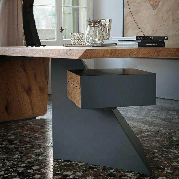 5644ft原木美l式主管办公桌现代简约大桌班台老板o铁艺电脑桌创意