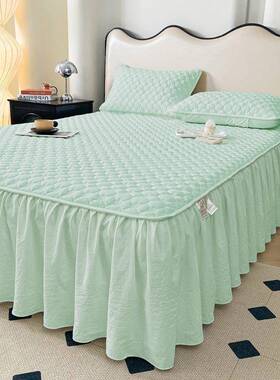 Z1LA类水cfB5AMsS洗棉床裙夹棉床罩套床罩垫保护套防滑床单单件.8