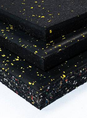 橡胶地垫铃健身房量区隔音地板杠UTY铃哑减地震板运动静音橡力胶