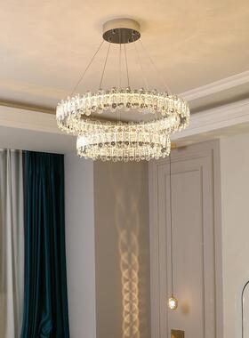 轻奢水晶吊灯客厅灯具20约房25年新58919款网红卧室环灯样板简圆