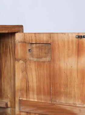 老新榆木茶柜实木中式客储厅OKF茶室茶台物水柜现代简约餐边柜小