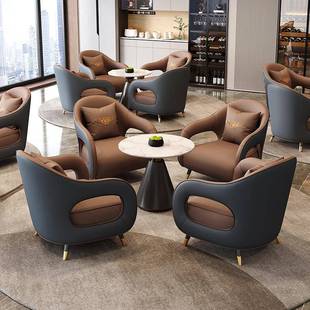 轻奢风桌四椅售楼售楼一部休息区处店小58844圆桌洽谈桌洽谈酒桌