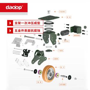 S向UPO荣脚轮J09款6寸/8寸胶橡减尼龙超重型防撞震轮J09带刹车