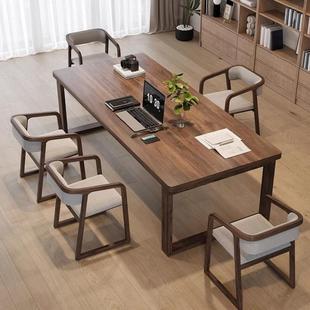 高档南美黑桃木客胡厅大家长书桌用RKK现代莫比恩工作台桌餐书一