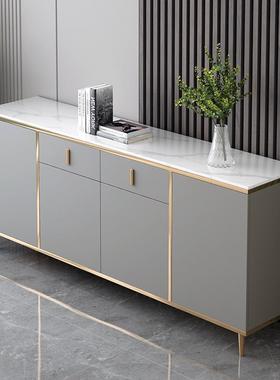 al岩餐边简柜现T代36393约轻奢茶板水柜家用靠墙储物柜沙发靠柜收