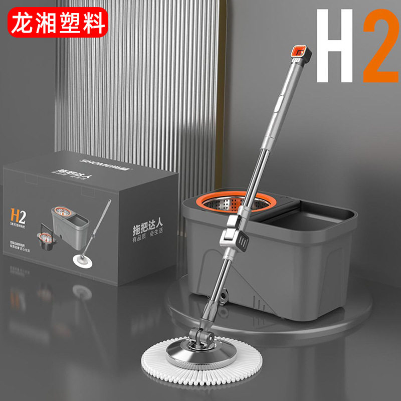 家用旋转拖把商场超市手压双驱动旋转拖把 免手洗拖把桶套装墩布