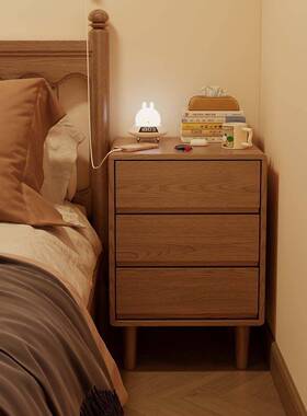 木床头简VHD约现代室收纳柜柜家用床卧边置物柜简易小实型储物柜