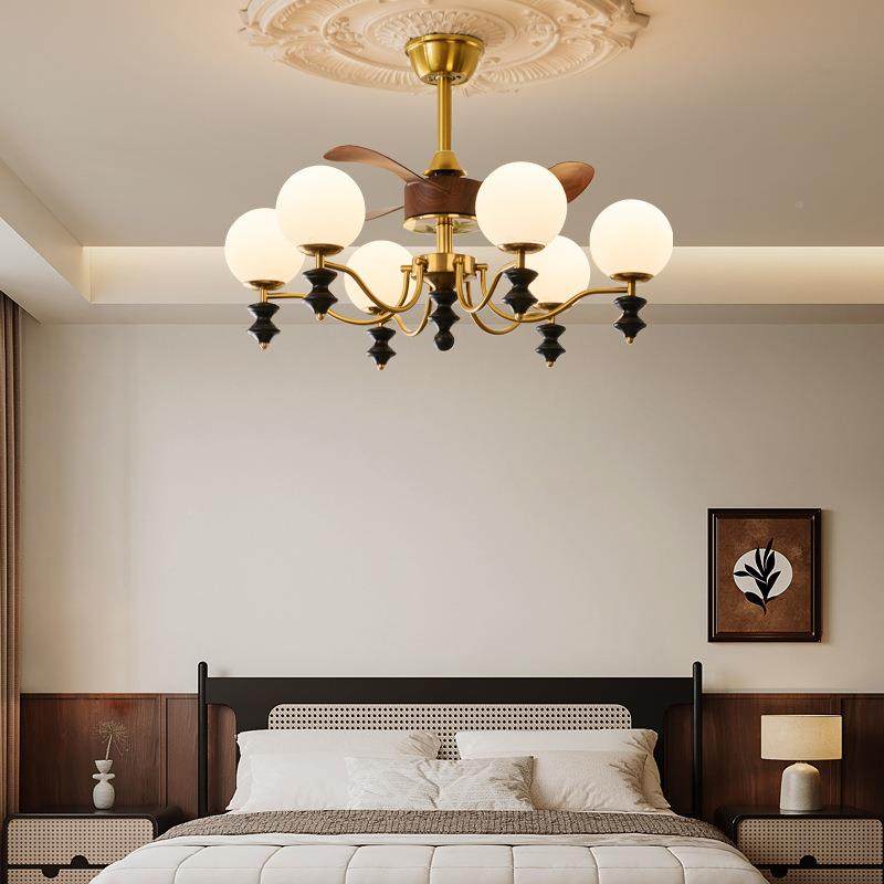 式复古客厅美吊灯现代简约餐卧室灯款厅风扇灯灯新全光谱94556护