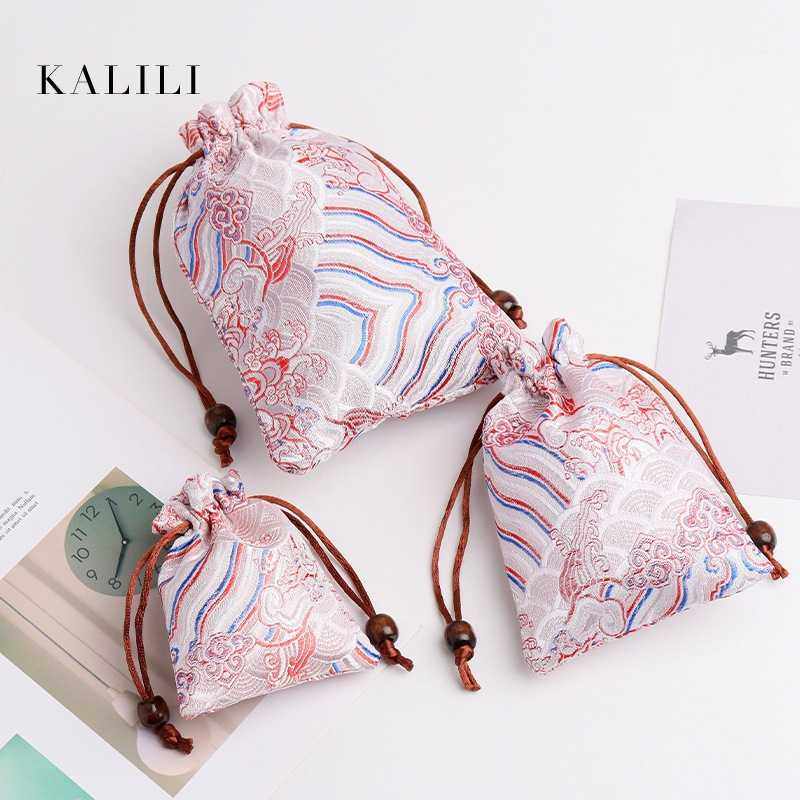 布袋文玩束口袋子棉麻小布袋收纳袋木珠水纹海浪花首饰包装袋复古,电子元器件市场,其它元器件,淘宝优惠券,粉丝福利购,淘宝优惠卷
