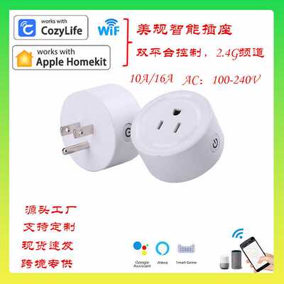 美规WiFi插座定时开关智能远程控制支持alexaGoogle Home语音控制
