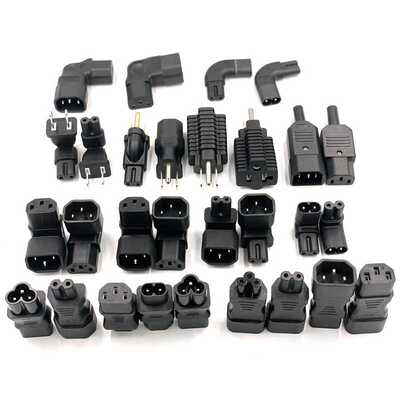 8字尾C7C8公母转换接头C13C14品字尾转换插座 美规二三插转接头