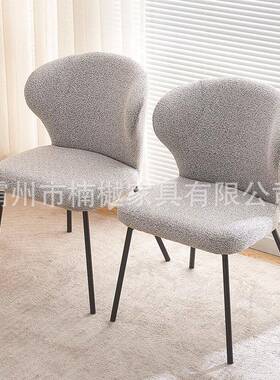 酒店高靠背椅舒适格休闲椅子菱型纹创DWY意皮椅小户软包餐椅凳子
