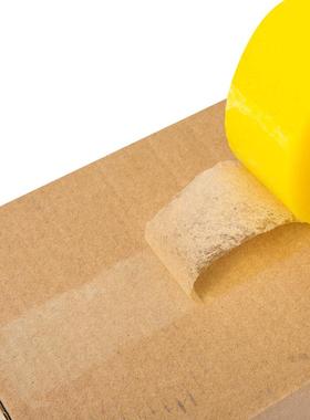 卷透明胶带4NDF.大5警黄色封箱胶带快递米包装示语胶带